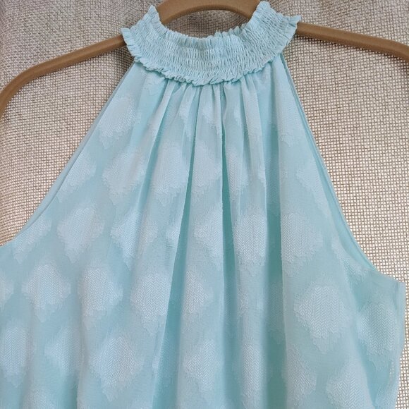 WHBM Light Green Pastel Sleeveless Dress Elastic Waist Free Flowing Lined Size 4 - Picture 2 of 8